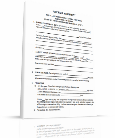 Real Estate Contract - Printable 1 Page Document